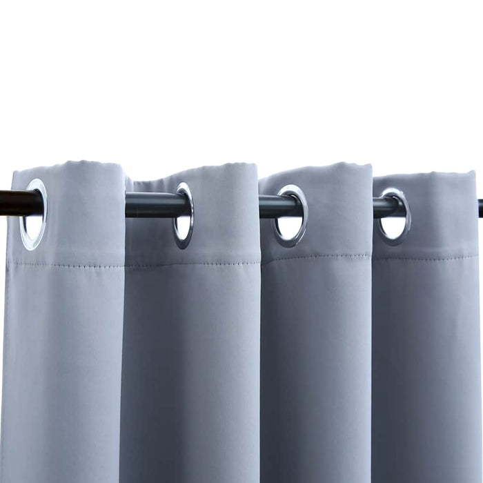 Draperii opace cu inele metalice, 2 buc., gri, 140 x 245 cm - WALTI WALTI