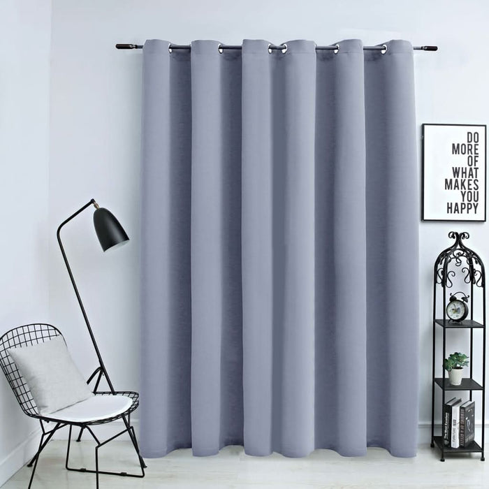 Draperie opacă cu inele metalice, gri, 290 x 245 cm - WALTI WALTI