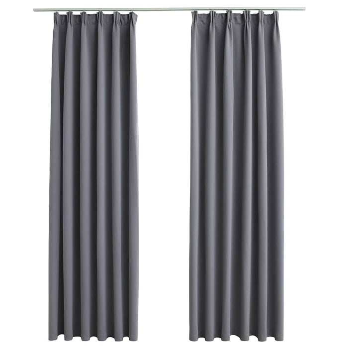 Draperii opace cu cârlige, 2 buc., gri, 140 x 225 cm - WALTI WALTI
