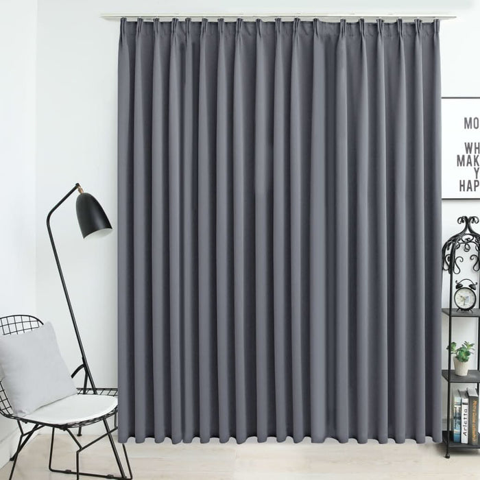 Draperie opacă, gri, 290 x 245 cm, cu cârlige - WALTI WALTI