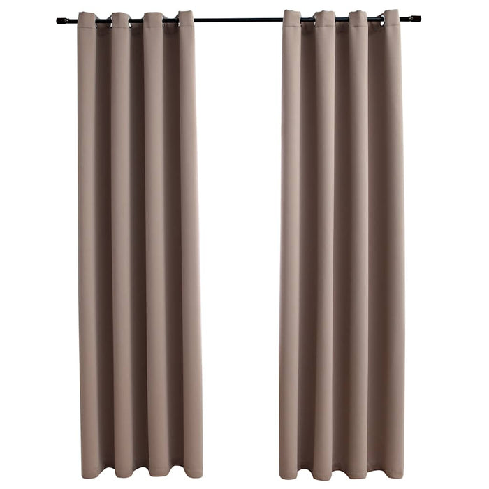Draperii opace cu inele metalice, 2 buc, gri taupe, 140x175 cm - WALTI WALTI