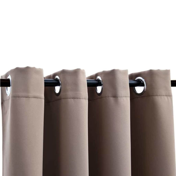 Draperii opace cu inele metalice, 2 buc, gri taupe, 140x175 cm - WALTI WALTI