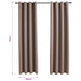 Draperii opace cu inele metalice, 2 buc, gri taupe, 140x175 cm - WALTI WALTI
