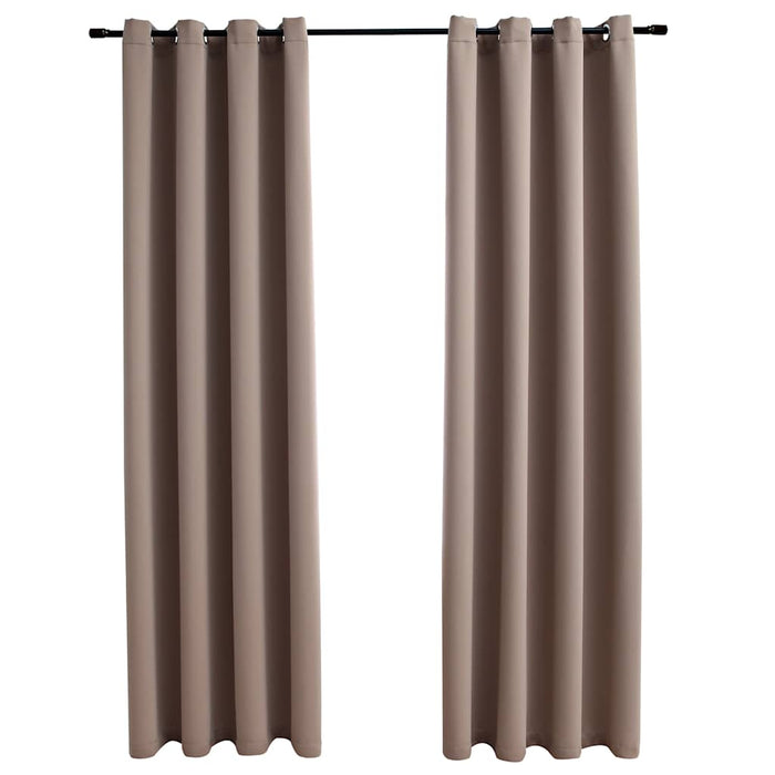 Draperii opace cu inele metalice, 2 buc., gri taupe, 140x245 cm - WALTI WALTI