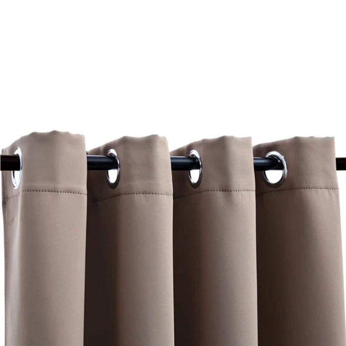 Draperii opace cu inele metalice, 2 buc., gri taupe, 140x245 cm - WALTI WALTI