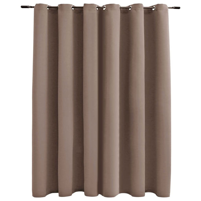 Draperie opacă cu inele metalice, gri taupe, 290 x 245 cm - WALTI WALTI