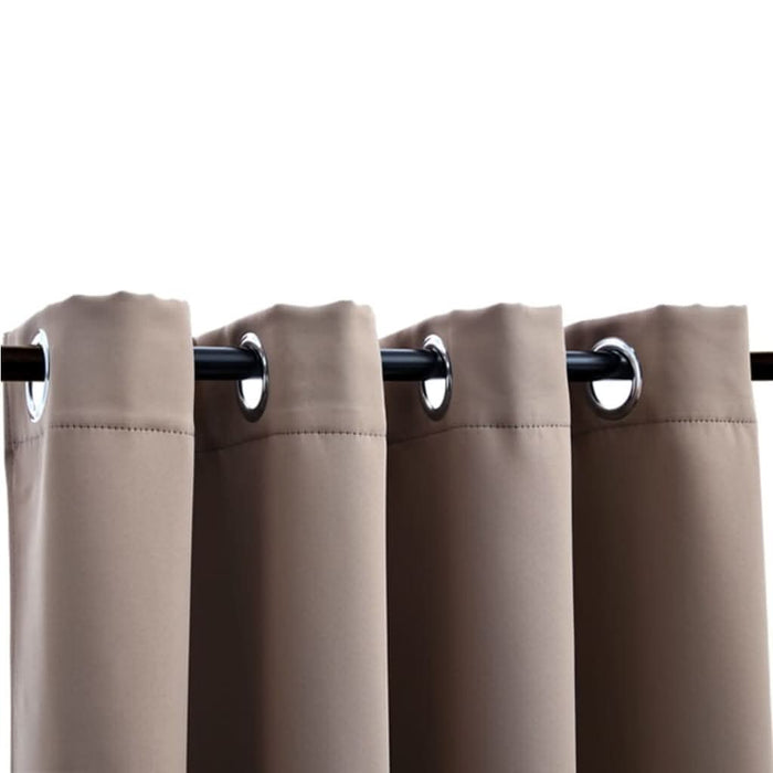 Draperie opacă cu inele metalice, gri taupe, 290 x 245 cm - WALTI WALTI