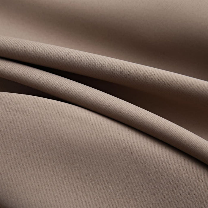 Draperie opacă cu inele metalice, gri taupe, 290 x 245 cm - WALTI WALTI