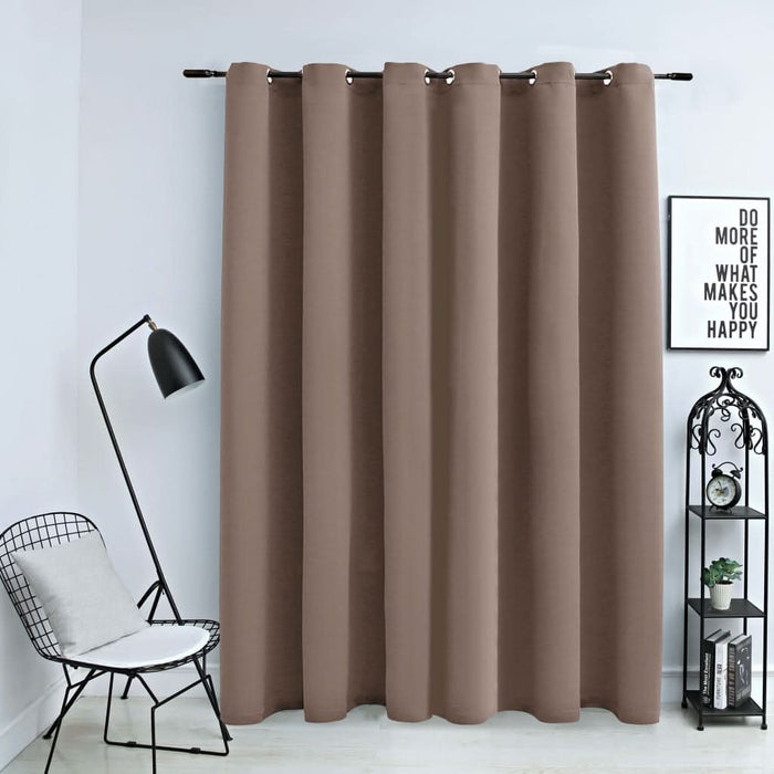 Draperie opacă cu inele metalice, gri taupe, 290 x 245 cm - WALTI WALTI
