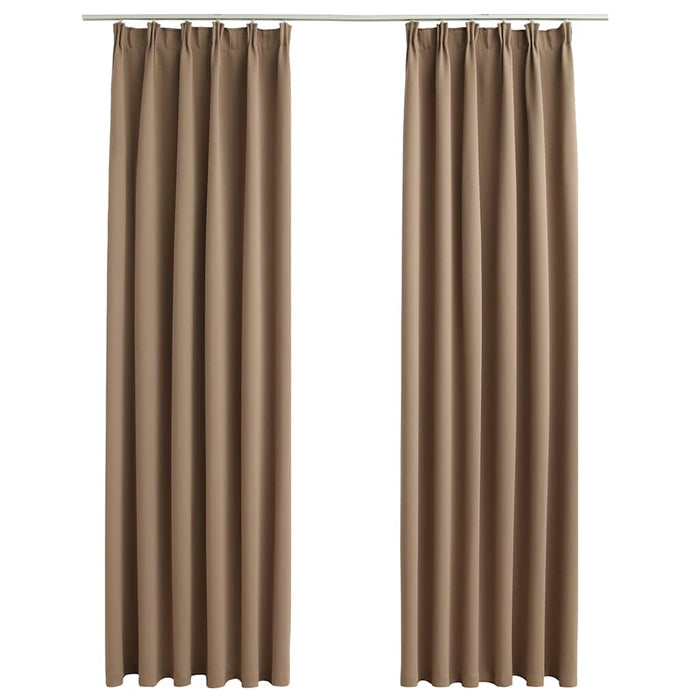 Draperii opace cu cârlige, 2 buc., gri taupe, 140 x 225 cm - WALTI WALTI
