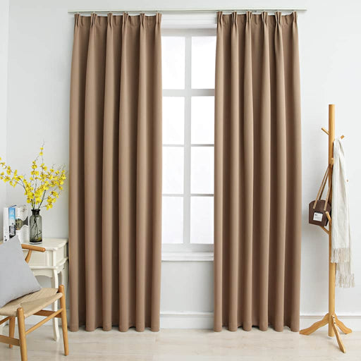 Draperii opace, 2 buc., gri taupe, 140 x 245 cm, cu cârlige - WALTI WALTI