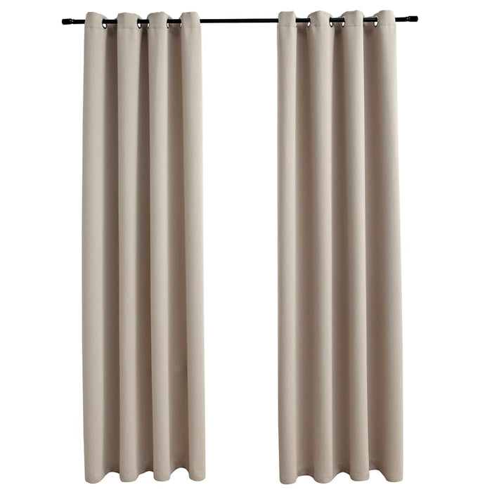 Draperii opace cu inele metalice, 2 buc., bej, 140 x 225 cm - WALTI WALTI