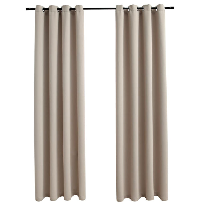Draperii opace cu inele metalice, 2 buc., bej, 140 x 245 cm - WALTI WALTI