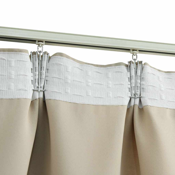 Draperii opace cu cârlige, 2 buc., bej, 140 x 175 cm - WALTI WALTI