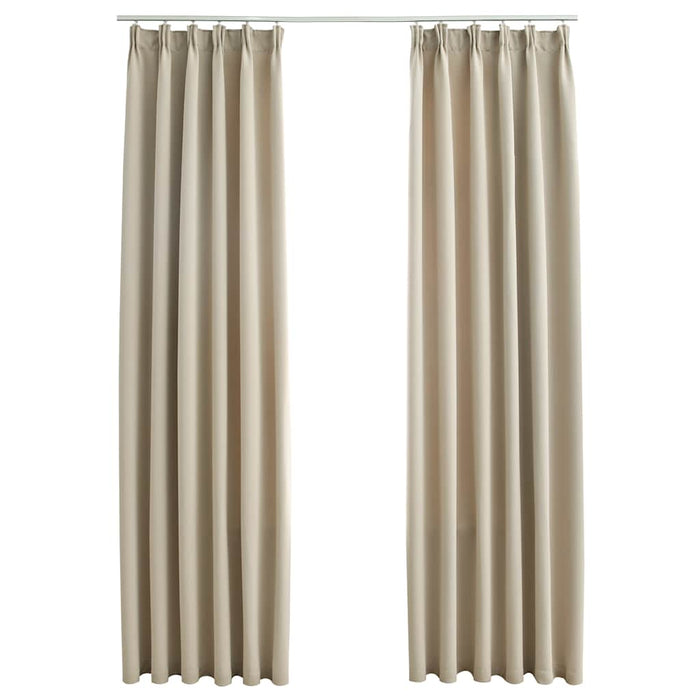 Draperii opace cu cârlige, 2 buc., bej, 140 x 225 cm - WALTI WALTI