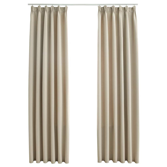 Draperii opace cu cârlige, 2 buc., bej, 140 x 245 cm - WALTI WALTI