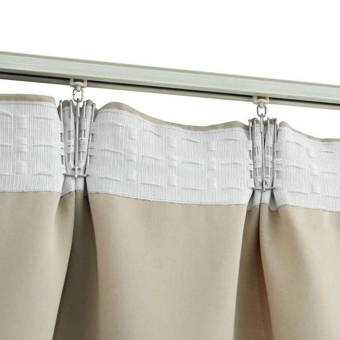 Draperii opace cu cârlige, 2 buc., bej, 140 x 245 cm - WALTI WALTI
