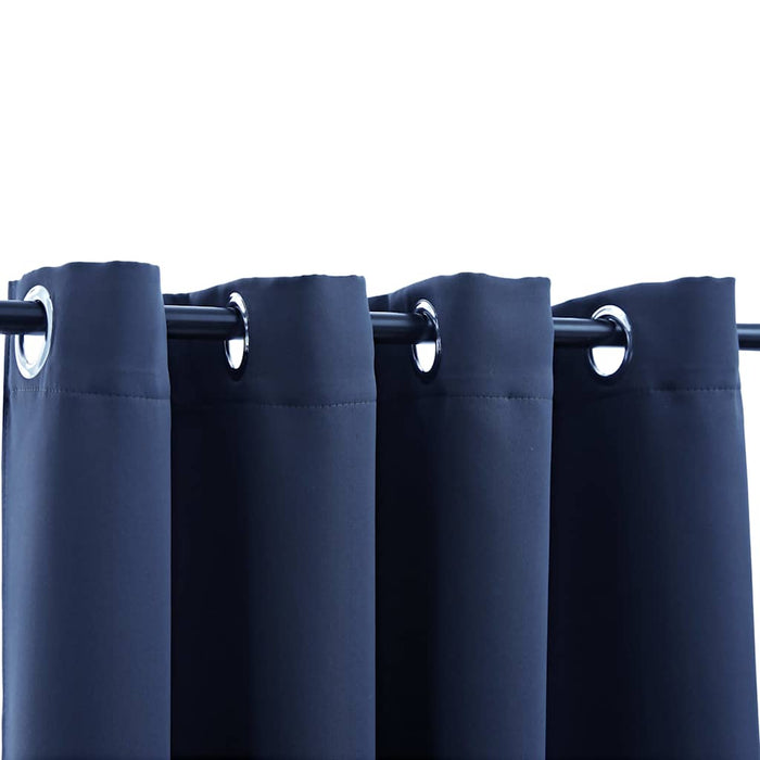Draperii opace cu inele metalice, 2 buc, albastru, 140 x 175 cm - WALTI WALTI