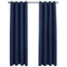 Draperii opace cu inele metalice, 2 buc, albastru, 140 x 245 cm - WALTI WALTI