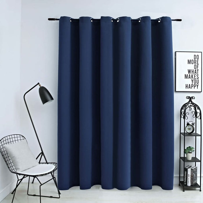 Draperie opacă cu inele metalice, albastru, 290 x 245 cm - WALTI WALTI