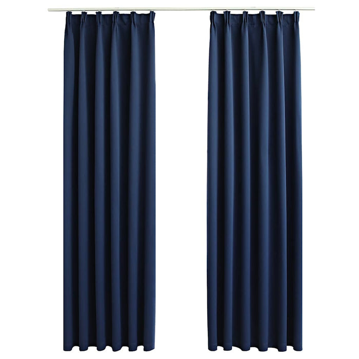 Draperii opace cu cârlige, 2 buc., albastru, 140 x 225 cm - WALTI WALTI