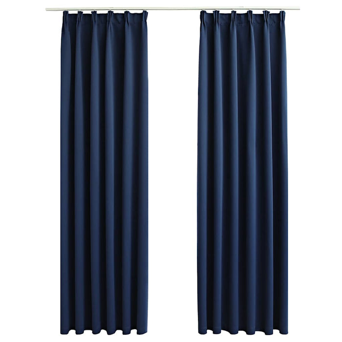 Draperii opace cu cârlige, 2 buc., albastru, 140 x 245 cm - WALTI WALTI