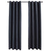 Draperii opace cu inele metalice, 2 buc., antracit, 140x175 cm - WALTI WALTI
