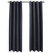 Draperii opace cu inele metalice, 2 buc, antracit, 140 x 225 cm - WALTI WALTI