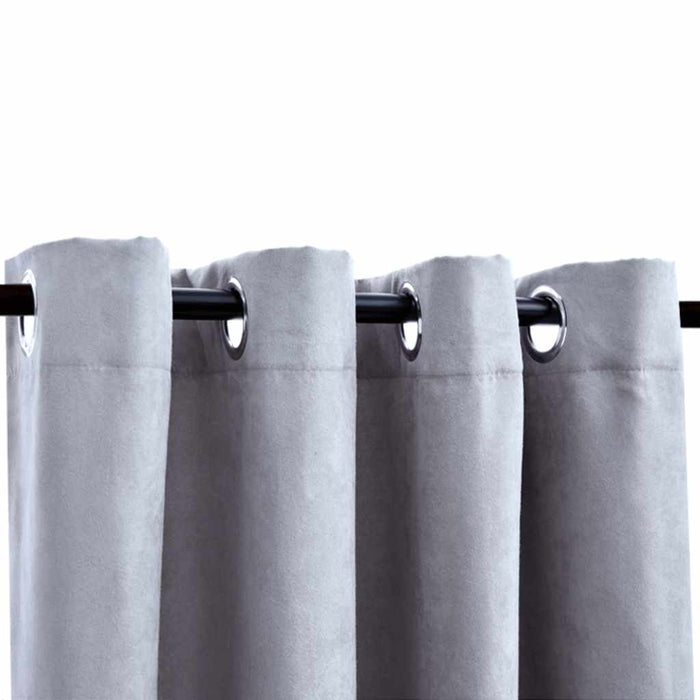Draperii opace cu inele metalice, 2 buc., gri, 140 x 175 cm - WALTI WALTI