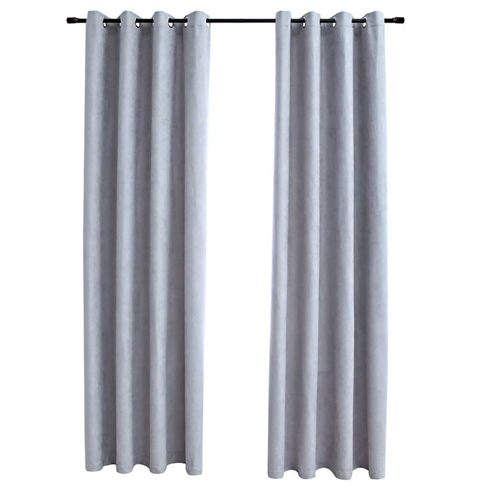 Draperii opace cu inele metalice, 2 buc., gri, 140 x 245 cm - WALTI WALTI