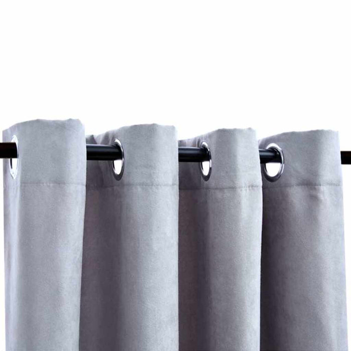 Draperii opace cu inele metalice, 2 buc., gri, 140 x 245 cm - WALTI WALTI
