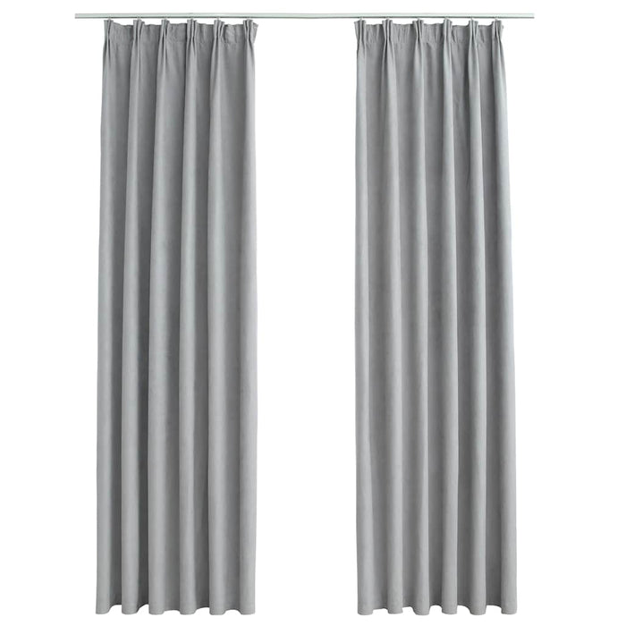Draperii opace cu cârlige, 2 buc., gri, 140 x 175 cm - WALTI WALTI