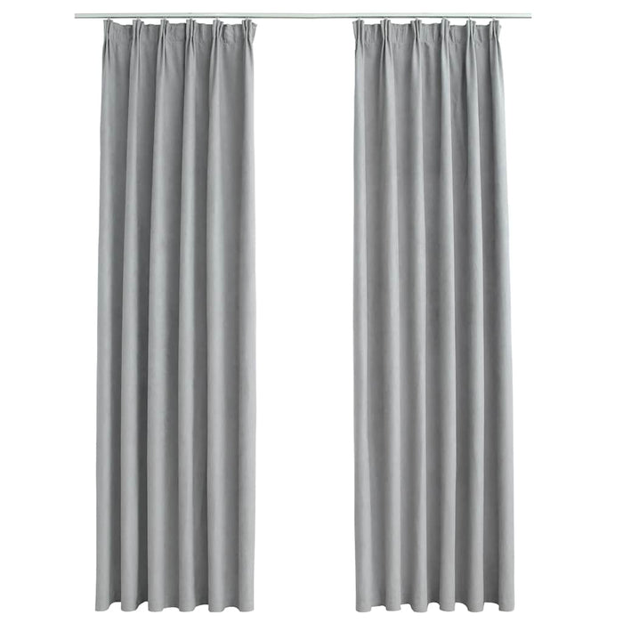Draperii opace cu cârlige, 2 buc., gri, 140 x 245 cm - WALTI WALTI