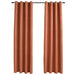 Draperii opace cu inele metalice, 2 buc., ruginiu, 140x175 cm - WALTI WALTI