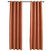 Draperii opace cu inele metalice, 2 buc, ruginiu, 140x245 cm - WALTI WALTI