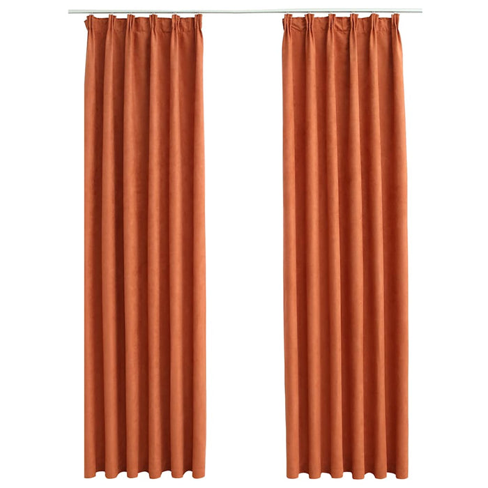 Draperii opace cu cârlige, 2 buc., ruginiu, 140 x 245 cm - WALTI WALTI