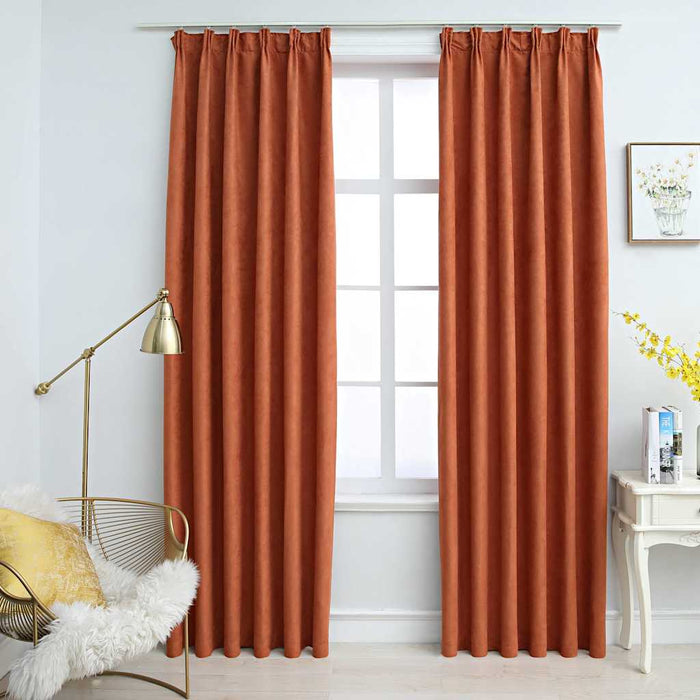 Draperii opace cu cârlige, 2 buc., ruginiu, 140 x 245 cm - WALTI WALTI