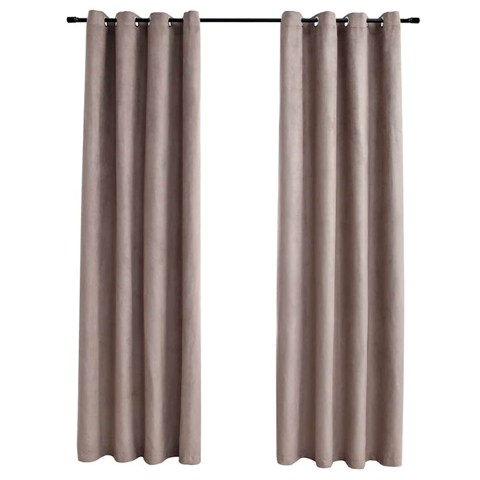 Draperii opace cu inele metalice, 2 buc., gri taupe, 140x225 cm - WALTI WALTI