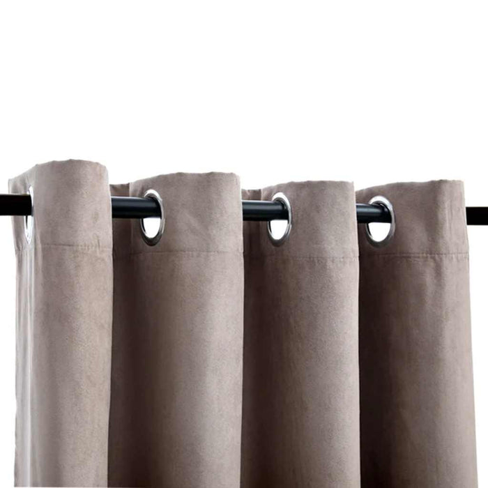 Draperii opace cu inele metalice, 2 buc., gri taupe, 140x225 cm - WALTI WALTI