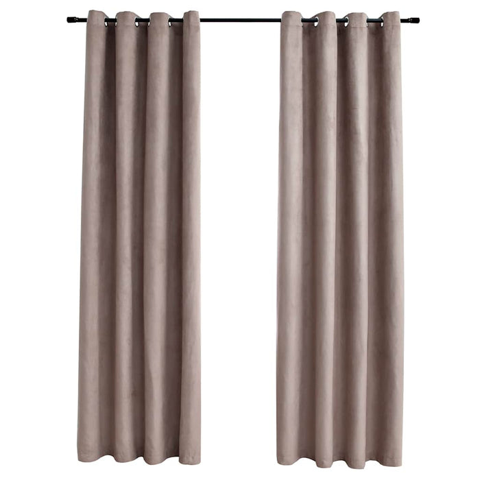 Draperii opace cu inele metalice, 2 buc., gri taupe, 140x245 cm - WALTI WALTI