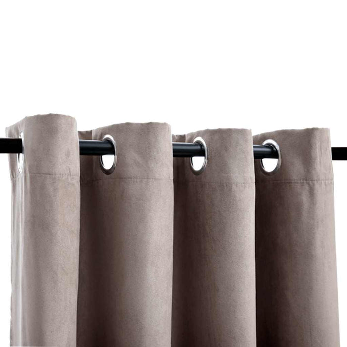 Draperii opace cu inele metalice, 2 buc., gri taupe, 140x245 cm - WALTI WALTI
