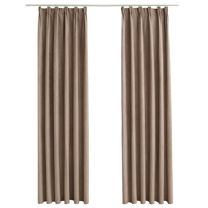 Draperii opace cu cârlige, 2 buc., gri taupe, 140 x 175 cm - WALTI WALTI