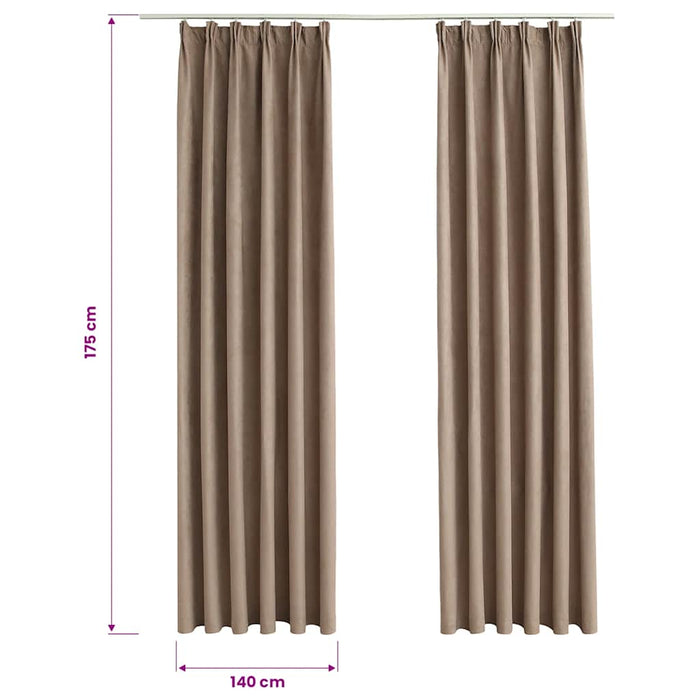 Draperii opace cu cârlige, 2 buc., gri taupe, 140 x 175 cm - WALTI WALTI