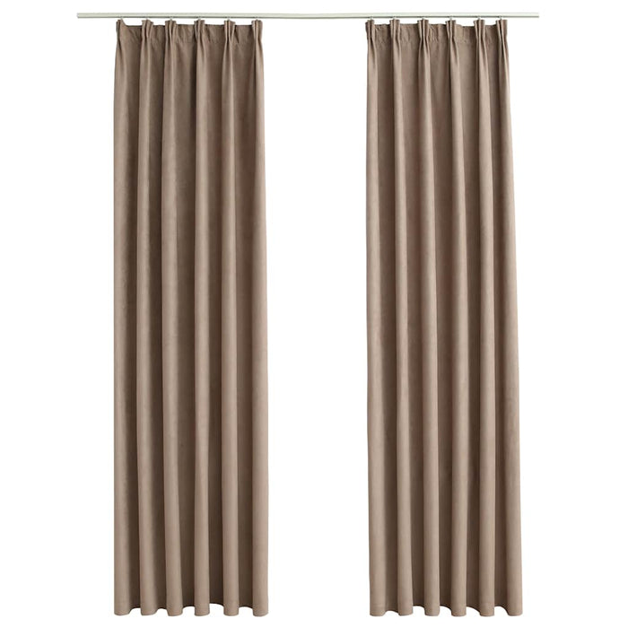 Draperii opace cu cârlige, 2 buc., gri taupe, 140 x 225 cm - WALTI WALTI