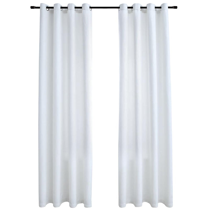 Draperii opace cu inele metalice, 2 buc., alb, 140 x 175 cm - WALTI WALTI