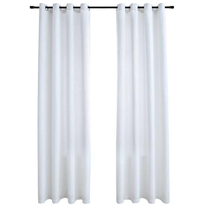 Draperii opace cu inele metalice, 2 buc., alb, 140 x 245 cm - WALTI WALTI