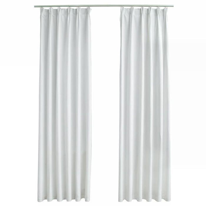 Draperii opace cu cârlige, 2 buc., alb ivoriu, 140 x 175 cm - WALTI WALTI