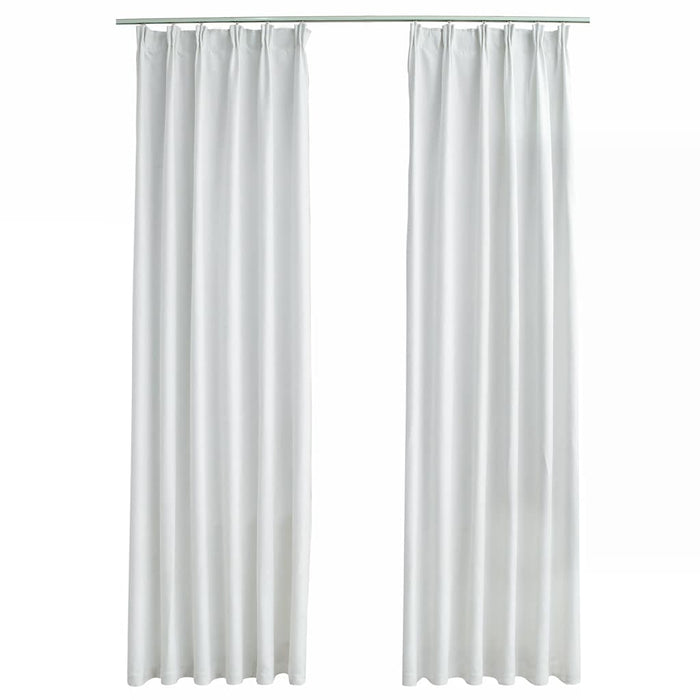 Draperii opace cu cârlige, 2 buc., alb ivoriu, 140 x 225 cm - WALTI WALTI