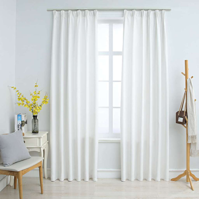 Draperii opace cu cârlige, 2 buc., ivoriu, 140 x 245 cm - WALTI WALTI