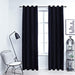 Draperii opace cu inele, 2 buc., negru, 140 x 175 cm, catifea - WALTI WALTI